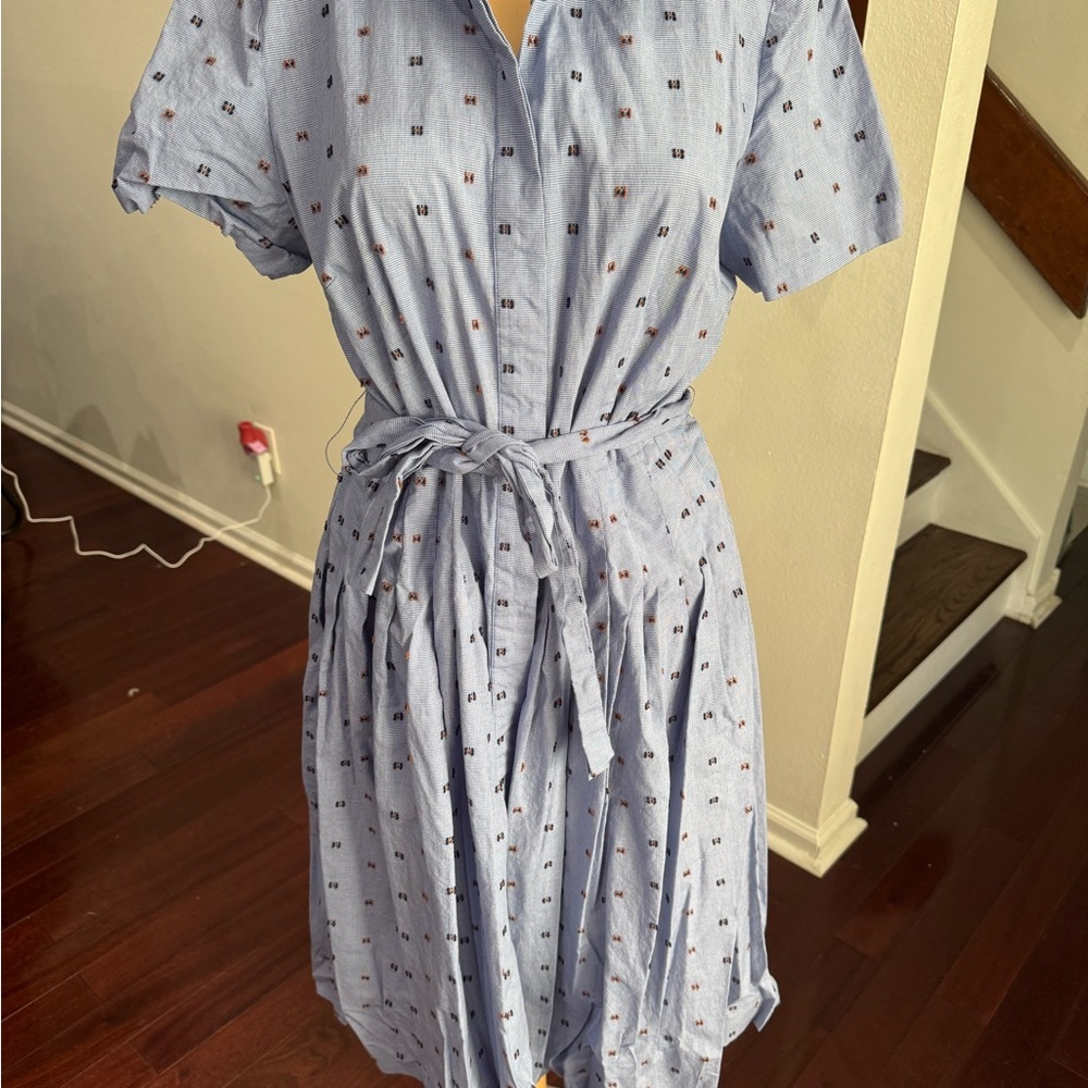 Cremieux Blue pleated Shirt dress  Women's Dress Size 8